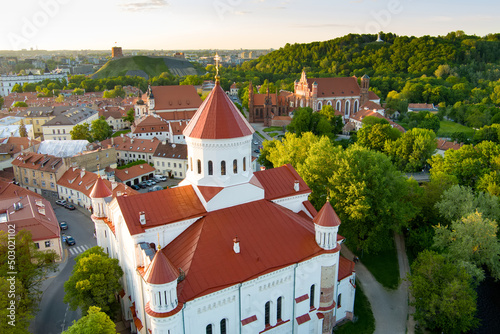 Aerial view of the Cathedral of the Theotokos in Vilnius, the main Orthodox Christian church of Lithuania photo