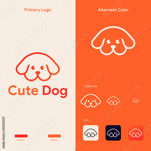 elgant simple dog logo monoline concept