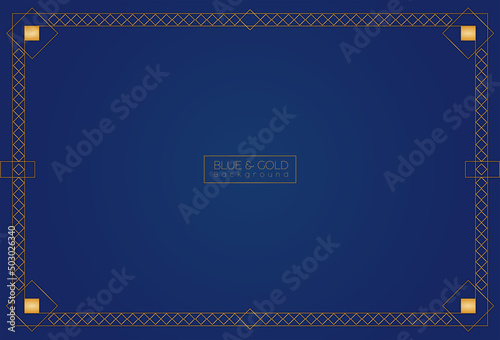 Blue background with gold details