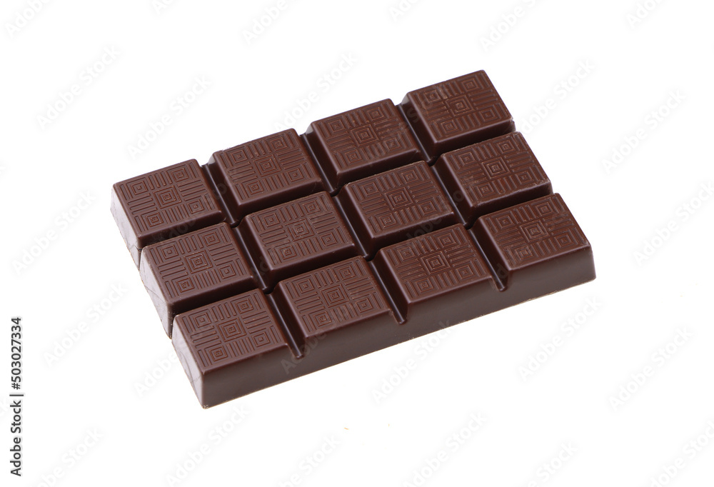 Chocolate bar isolated on a white background. Dark chocolate isolated. Chocolate bar isolated on a white background. Dark chocolate isolated.