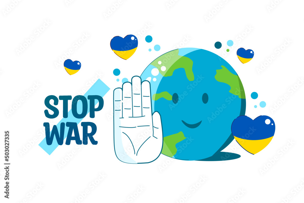 No war in Ukraine Save Ukraine Pray for Ukraine peace Vector illustration