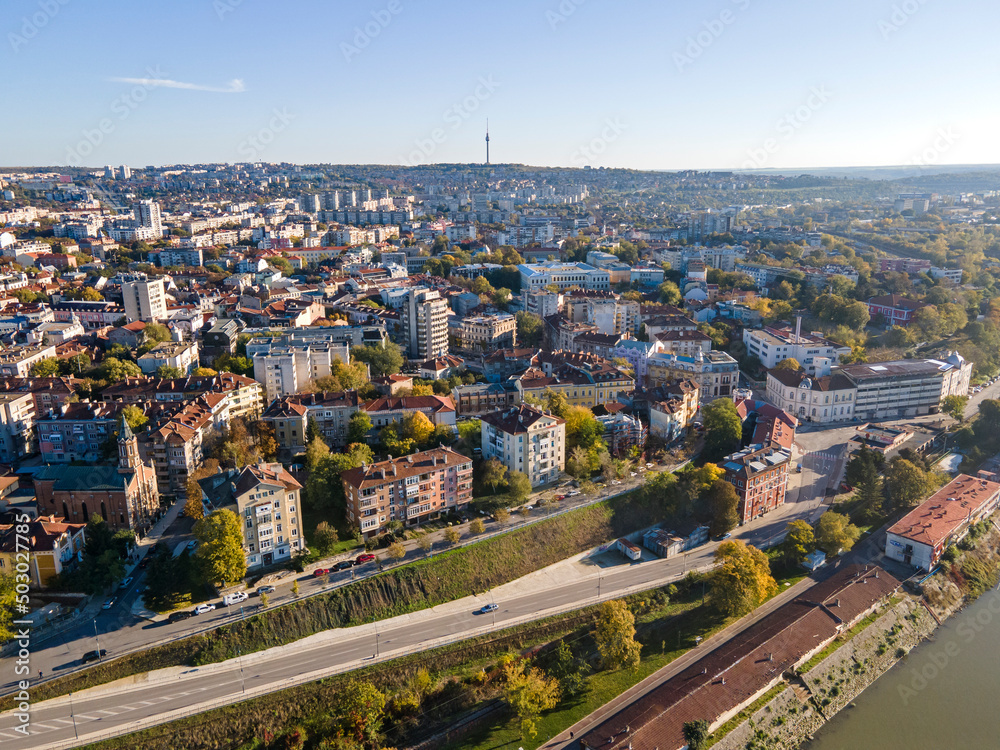 Aerial view of City of Ruse, Bulgaria