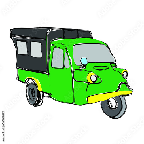 Bemo Icon of the old Jakarta public transportation. (Bemo is a motorized three-wheeled transportation)