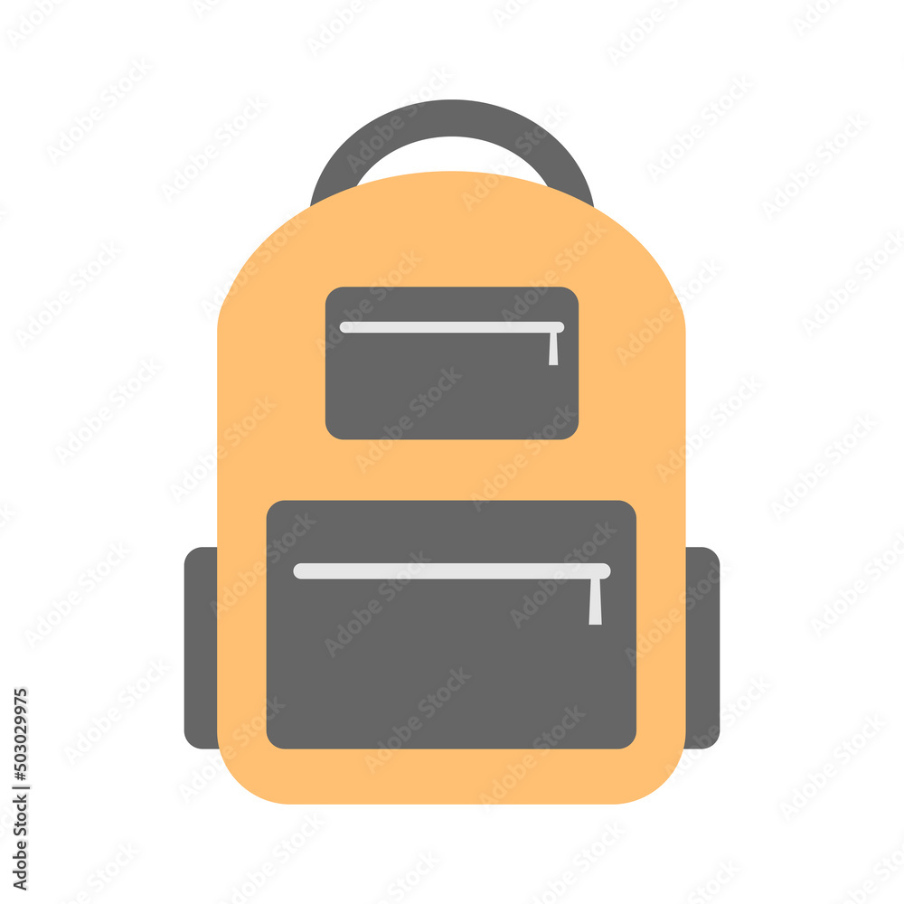 Vector illustration of school backpack in minimal cartoon style Vector illustration of school backpack in minimal cartoon style