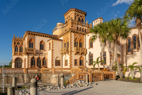 Sarasota, Florida, USA - January 11, 2022: Ca' d'Zan in The Ringling in Sarasota, Florida, USA. Ca' d'Zan is a Mediterranean revival style residence  of John Ringling and his wife Mable.  photo