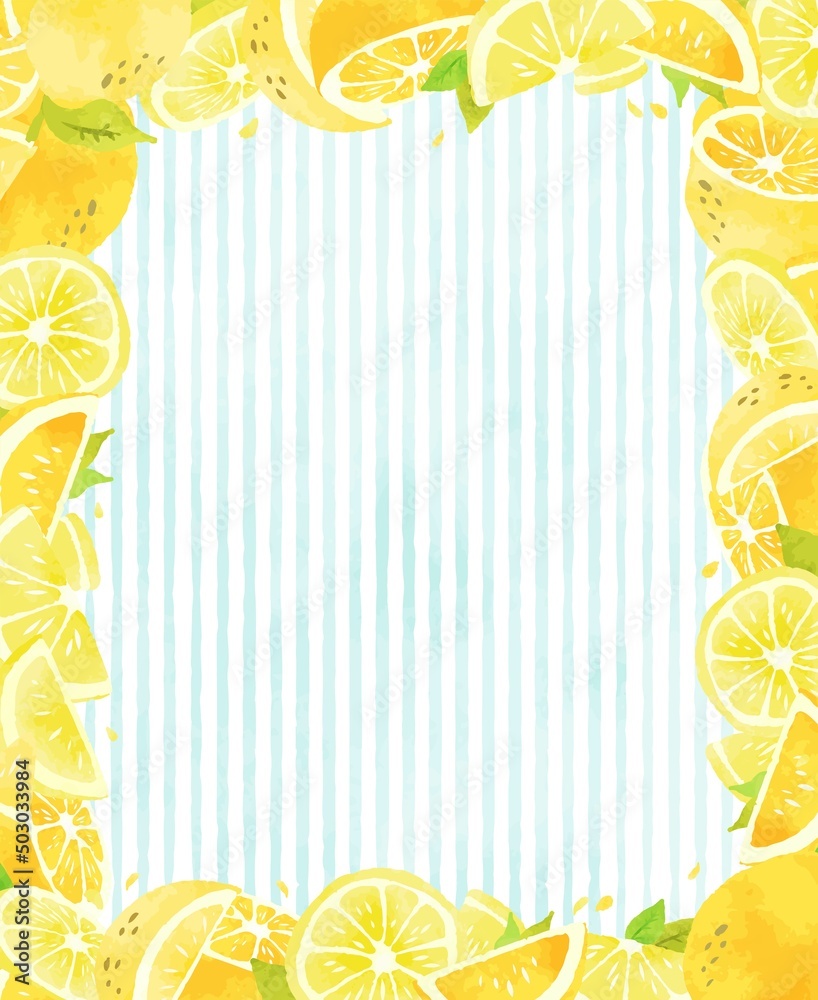 爽やかで綺麗なレモンの背景イラスト