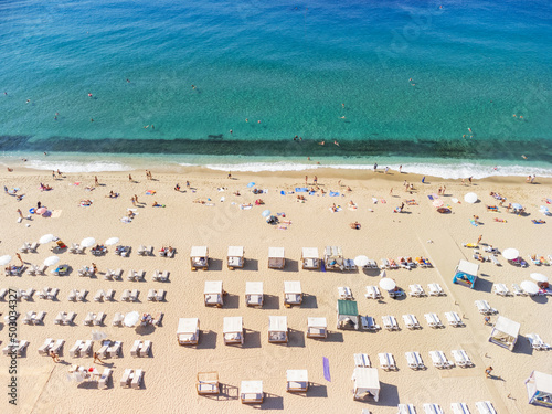 Aerial view of Kleopatra Beach in Alanya, Turkey