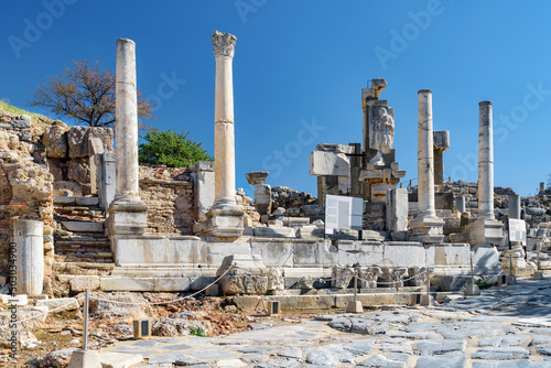 View of ruins in Ephesus (Efes), Izmir Province, Turkey.