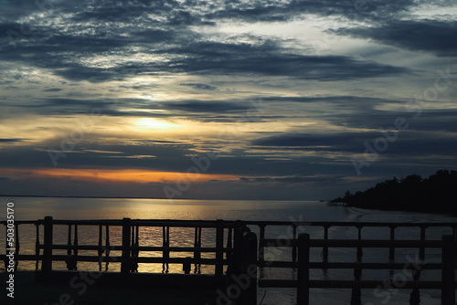 beutyfull sunset on the pier or dock