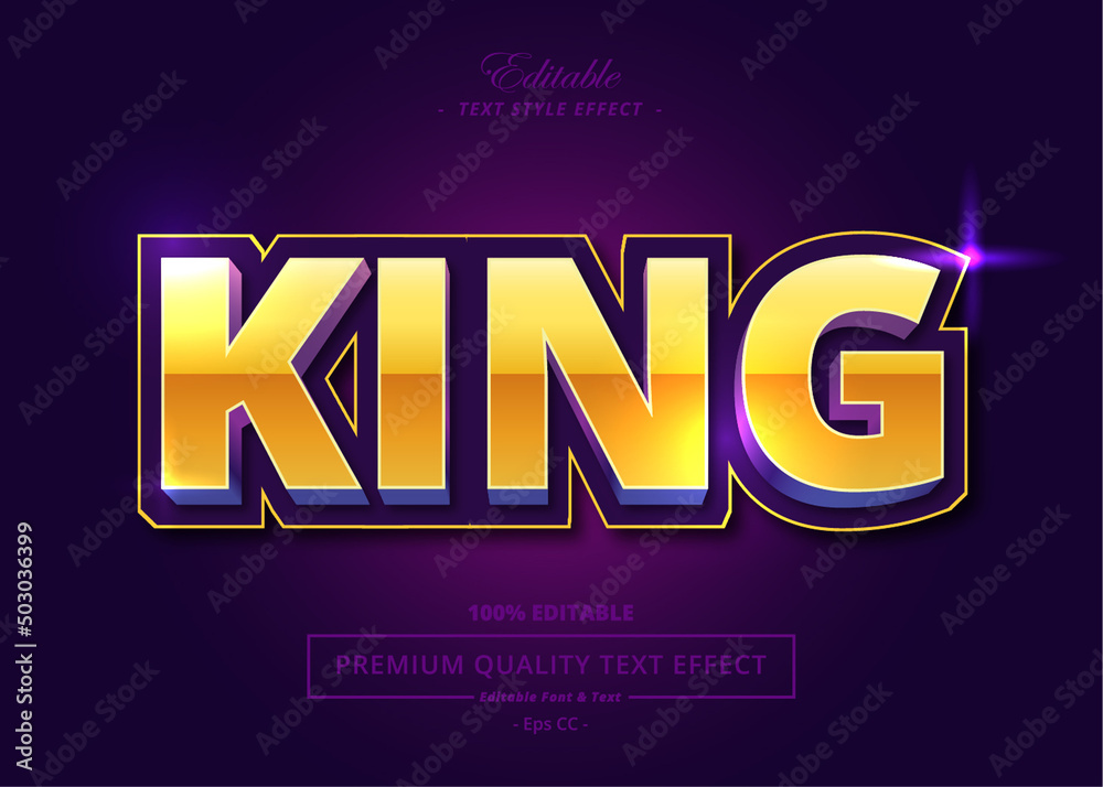 KING VECTOR TEXT STYLE EFFECT KING VECTOR TEXT STYLE EFFECT