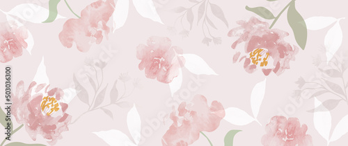 Stampa su tela Abstract floral in seamless pattern vector background