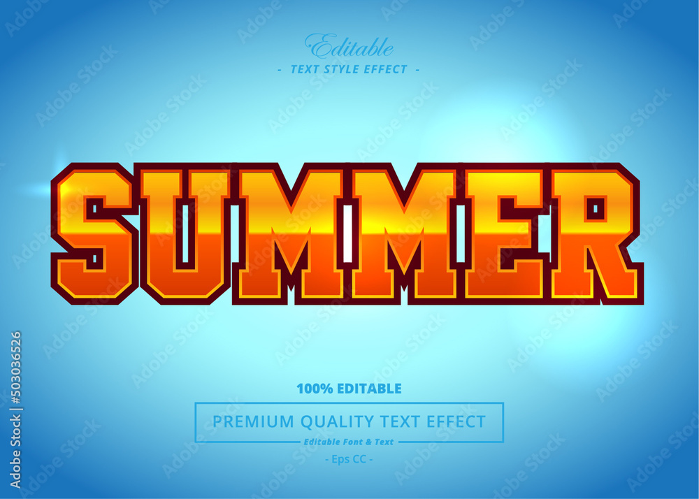 SUMMER VECTOR TEXT STYLE EFFECT