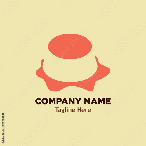 flan cake logo simple icon design illustration