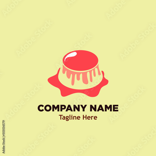 flan cake logo simple icon design illustration
