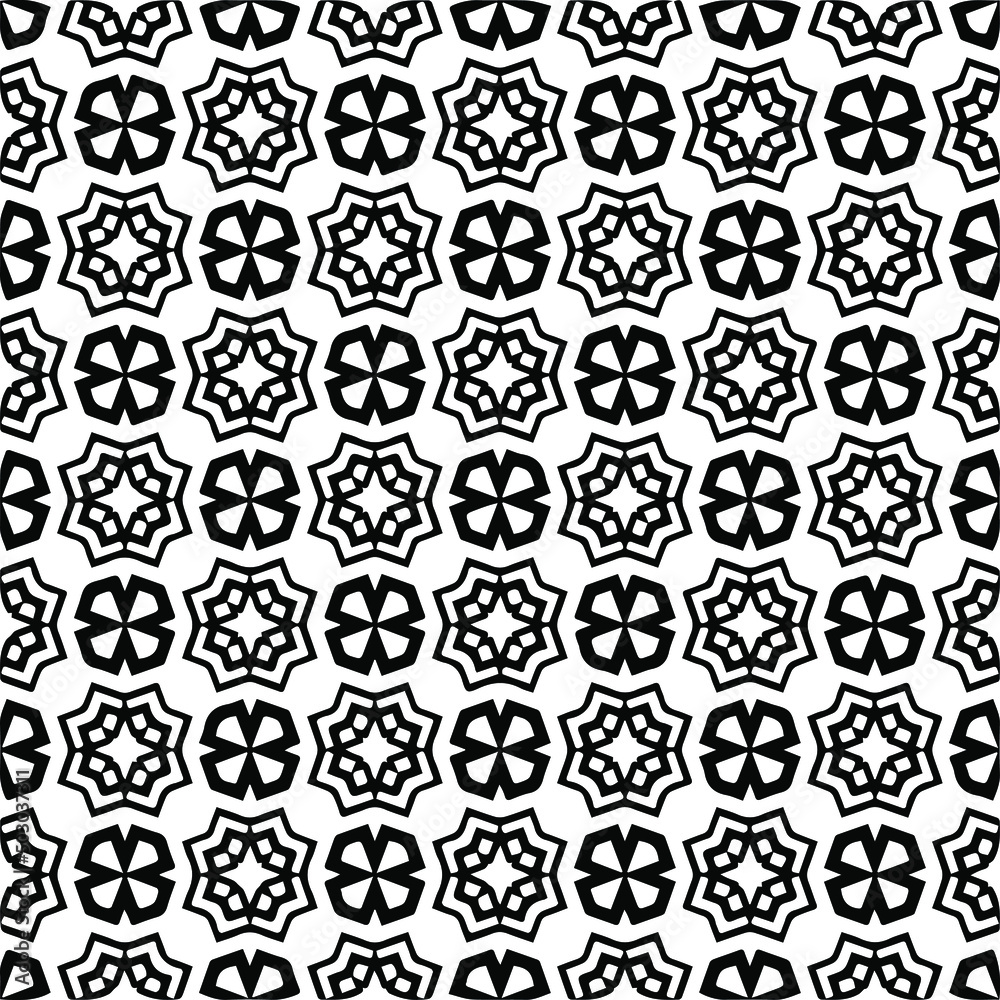 Vector monochrome pattern, Abstract texture for fabric print, card, table cloth, furniture, banner, cover, invitation, decoration, wrapping.