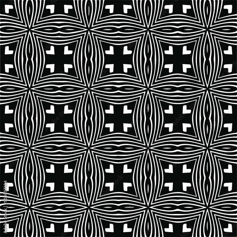 Vector monochrome pattern, Abstract texture for fabric print, card, table cloth, furniture, banner, cover, invitation, decoration, wrapping.