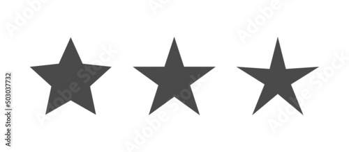 Five point stars pictogram set. Star icon collection with variants.