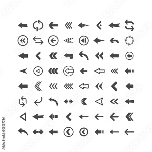 Arrow icons set. Vector pictogram arrows collection.