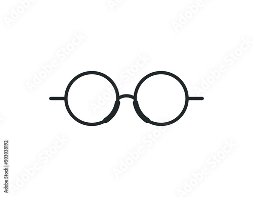 Vector Round Glasses Icon Symbol Set