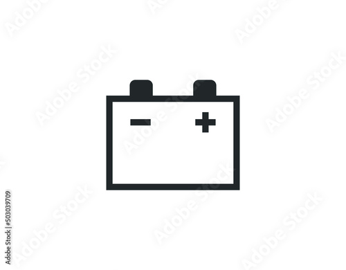 Car battery icon on white background.