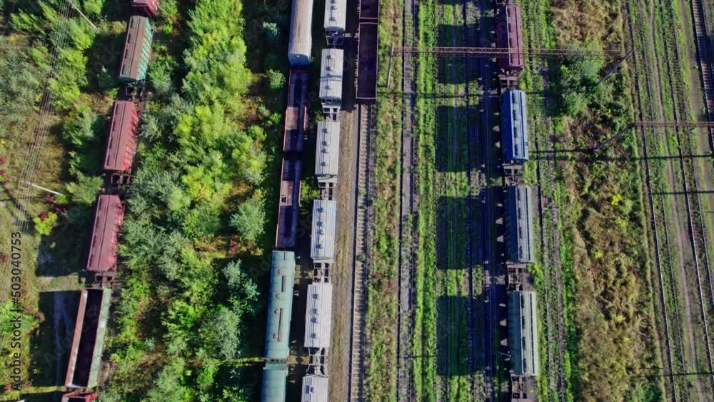 Railway Station with lots of Lines and Freight Trains Railway Station with lots of Lines and Freight Trains