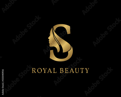 luxurious letter S beauty face decoration for beauty care logo, personal branding image, make up artist, or any other royal brand and company