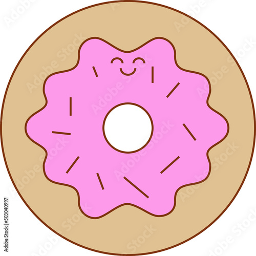 Adorable smiling donut