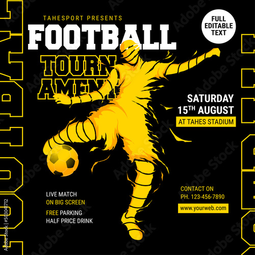 football soccer tournament flyer template