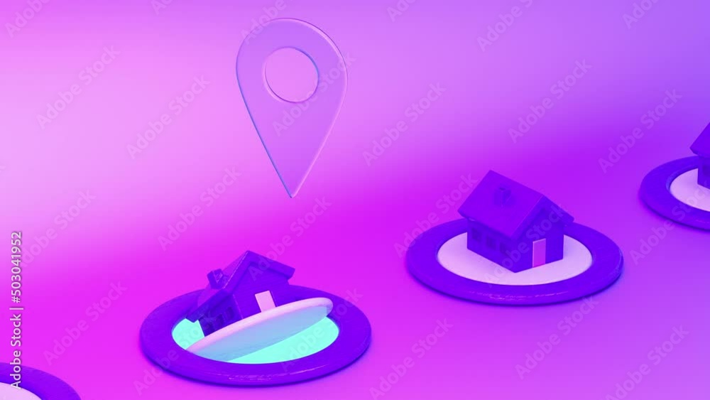 House location pointer. Locations icon animation. Houses and locations ...