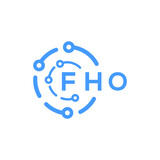 FHO letter logo design on white background. FHO  creative initials letter logo concept. FHO letter design.