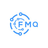 FMQ technology letter logo design on white  background. FMQ creative initials technology letter logo concept. FMQ technology letter design.