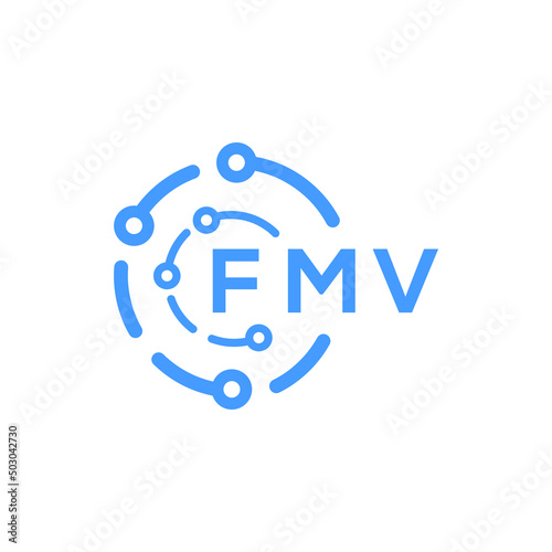 FMV technology letter logo design on white  background. FMV creative initials technology letter logo concept. FMV technology letter design. © Faisal