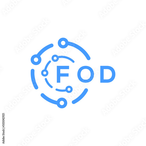 FOD letter logo design on white background. FOD  creative initials letter logo concept. FOD letter design. photo