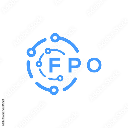 FPO technology letter logo design on white  background. FPO creative initials technology letter logo concept. FPO technology letter design.
