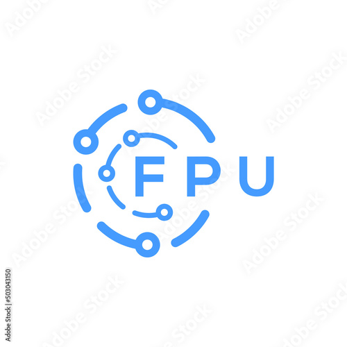 FPU technology letter logo design on white  background. FPU creative initials technology letter logo concept. FPU technology letter design.
 photo