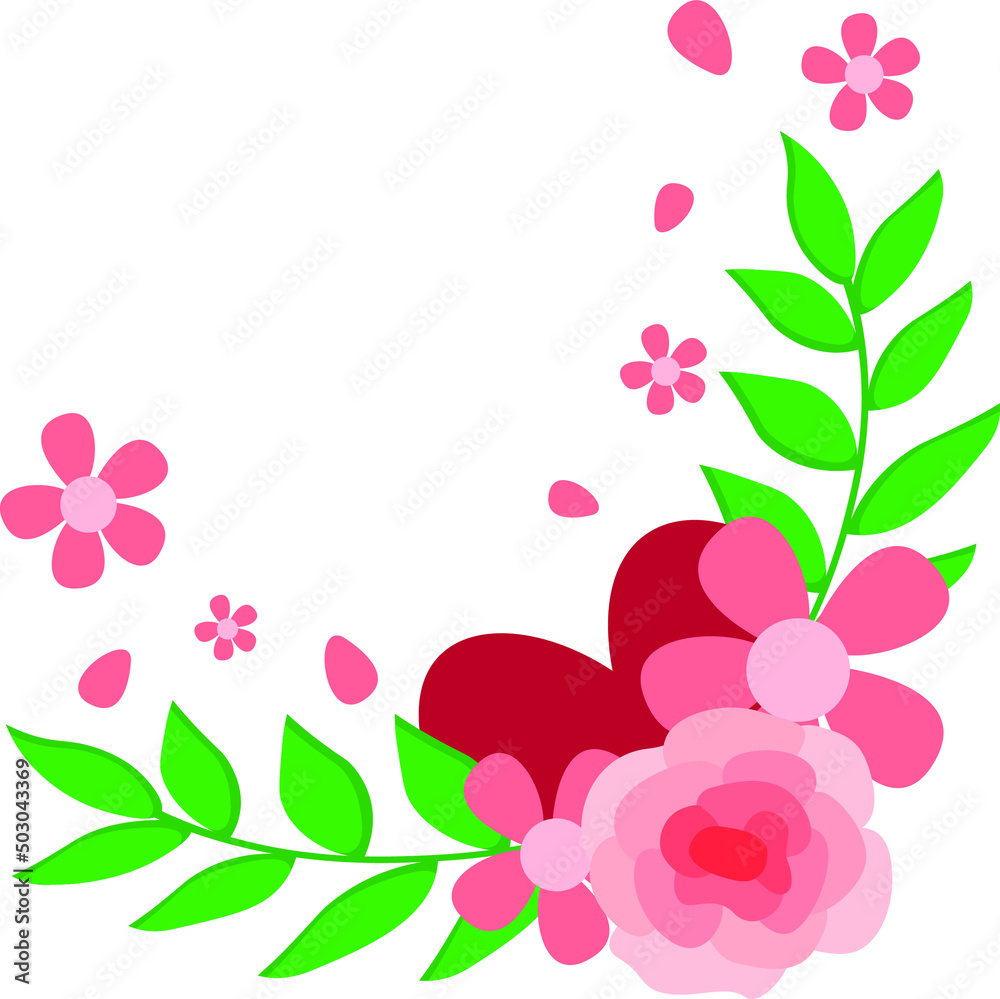 Flower frame background vector clipart