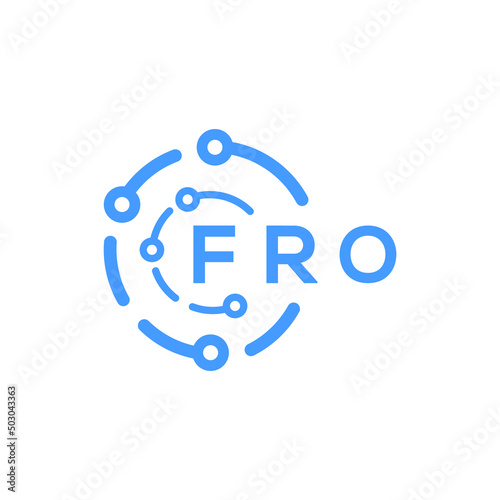 FRO technology letter logo design on white  background. FRO creative initials technology letter logo concept. FRO technology letter design.

