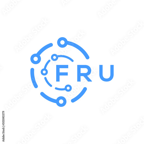 FRU technology letter logo design on white  background. FRU creative initials technology letter logo concept. FRU technology letter design.
 photo