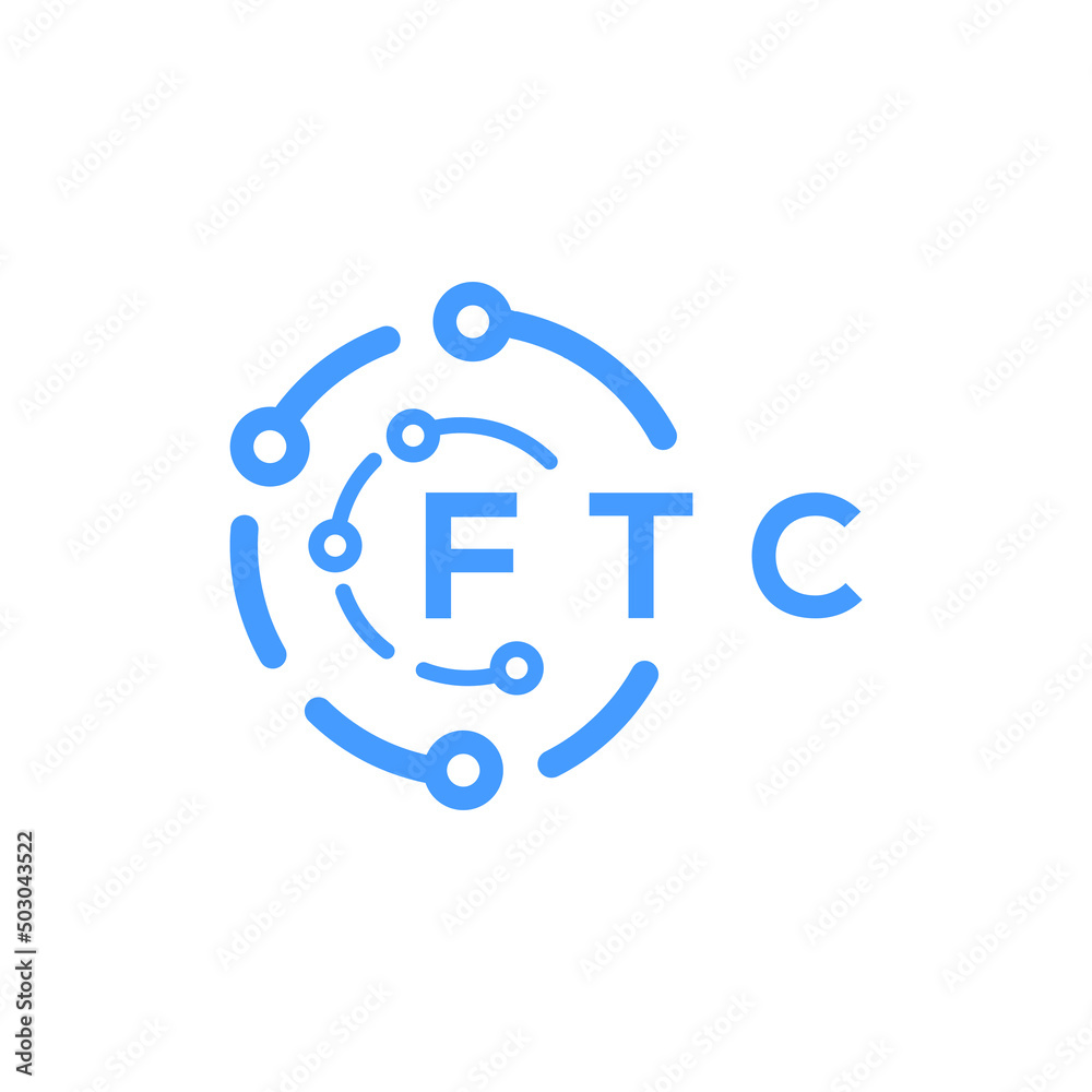 FTC technology letter logo design on white  background. FTC creative initials technology letter logo concept. FTC technology letter design.
