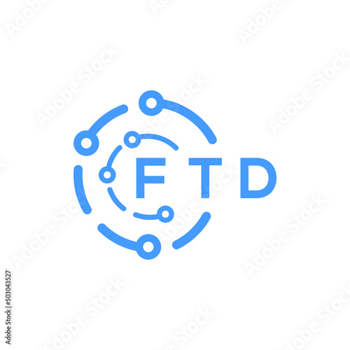 FTD technology letter logo design on white  background. FTD creative initials technology letter logo concept. FTD technology letter design.
