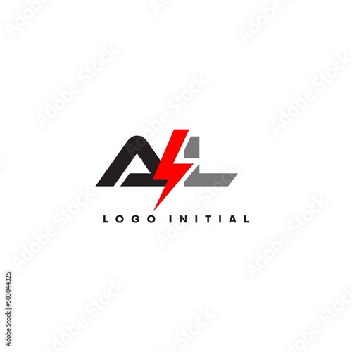 Letter AL logo combined with lightning icon shape