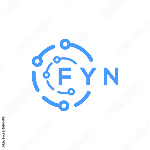 FYN technology letter logo design on white  background. FYN creative initials technology letter logo concept. FYN technology letter design.
 photo