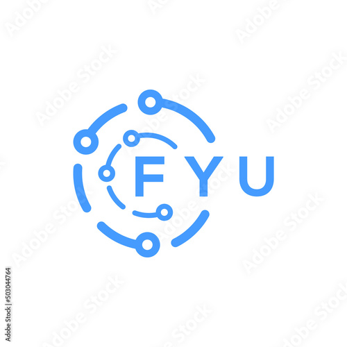 FYU technology letter logo design on white background. FYU creative initials technology letter logo concept. FYU technology letter design. 