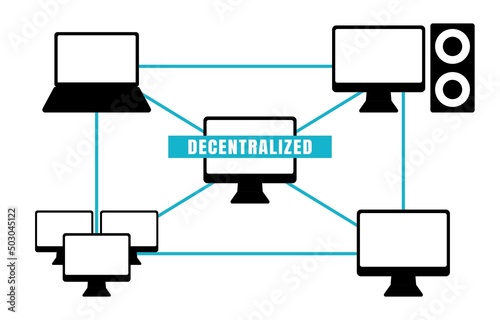 DEFI Decentralized Finance Illustration Transaction. Future Transaction on blockchain