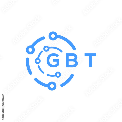 GBT technology letter logo design on white  background. GBT creative initials technology letter logo concept. GBT technology letter design.
 photo