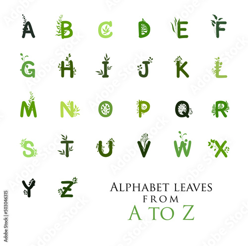 vector letters a to z tree style