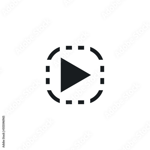 Play button icon in trendy flat style isolated on grey background. Play symbol for your web site design, logo, app, UI. Vector illustration