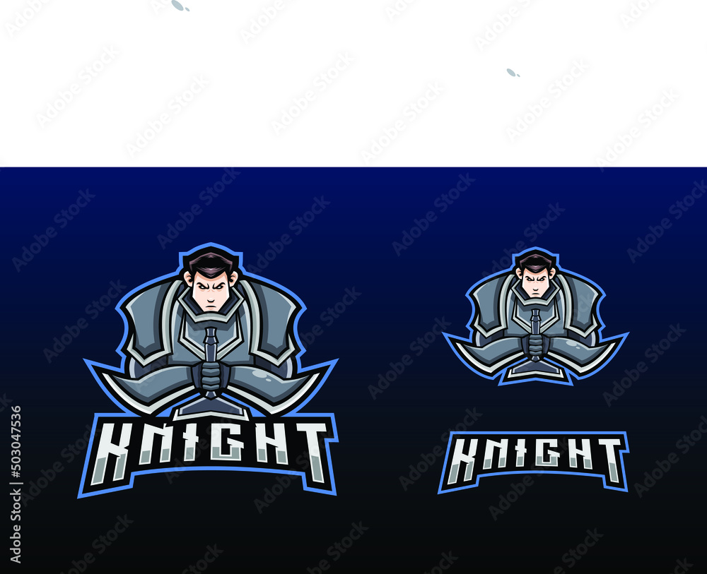 knight mascot logo for sport and esport logo design