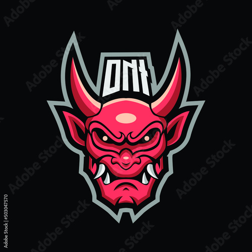 Oni Mascot Esport Logo Ilustration Vector © andrian