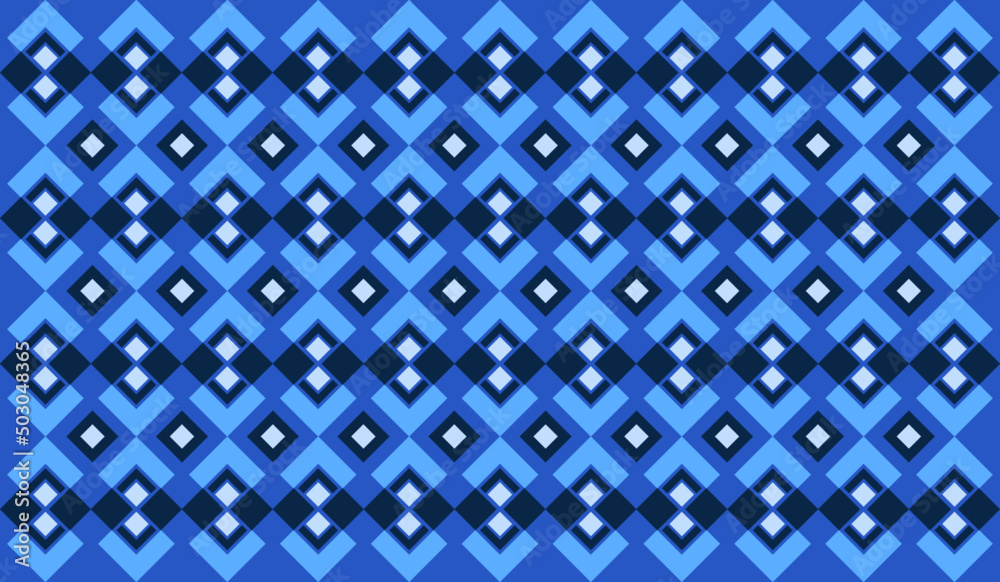 Blue geometric pattern textile fabric design Blue geometric pattern textile fabric design